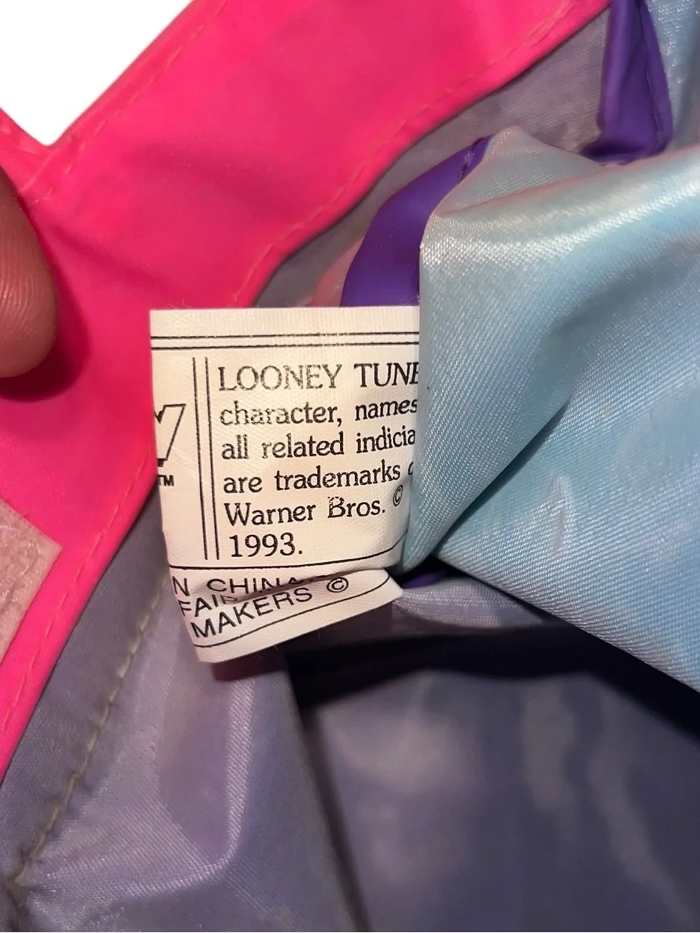 VTG 1993 Bugs Bunny Looney Tunes Vinyl Purse Bag Warner Bros